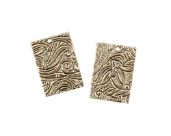 Stampt Antique Pewter (plated) Floral Embossed Rectangle 11x15mm