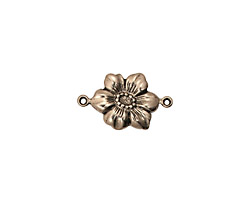 Stampt Antique Pewter (plated) Clematis Connector 17x10mm