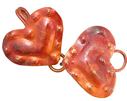 Patricia Healey Copper 2 Heart Hook & Eye Clasp 49x26mm