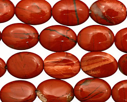 Red Jasper Flat Oval 14x10mm