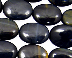 Blue Tiger Eye Flat Oval 20x15mm