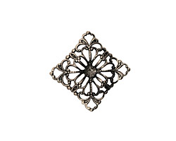 Stampt Antique Pewter (plated) Floral Square Filigree 15mm