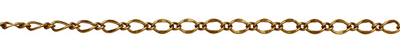 Antique Brass (plated) Long & Short Half Flat Curb Chain