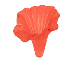 Lucite Padparadscha Trumpet Flower 35x28mm