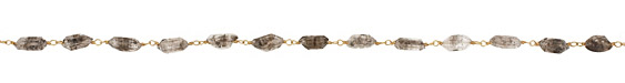Tourmilated Quartz Faceted Freeform Nugget Gold (plated) Bead Chain