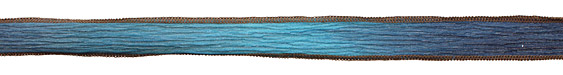 Blue Me Away Again w/ Brown Edges Hand Dyed 100% Silk Ribbon 1/2"