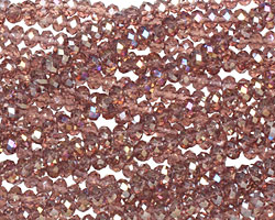 Raspberry Mocha AB Crystal Faceted Rondelle 3mm