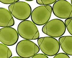 Czech Glass Olivine Teardrop 12x16mm