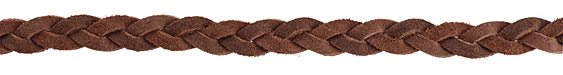Red Brown Flat Braided Suede Leather 12mm