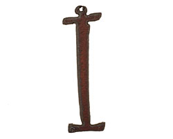 The Lipstick Ranch Rusted Iron Letter I Pendant 16x50mm