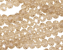 Sand Crystal Faceted Rondelle 6mm