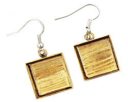 Brass Square Bezel Earrings 16mm