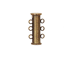 Antique Brass (plated) 3 Loop Magnetic Slide Clasp 10x20mm
