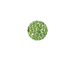 Peridot Pave Round 12mm (1.5mm hole)