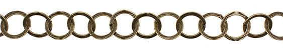 Handmade Antique Brass (plated) Medium Corrugated Ring Chain