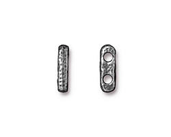 TierraCast Antique Pewter (plated) Distressed 2-Hole Bar 3x13mm