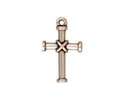 TierraCast Antique Silver (plated) Wrapped Cross Charm 14x23mm
