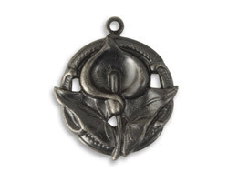 Vintaj Arte Metal Lily Splender Pendant 25x30mm