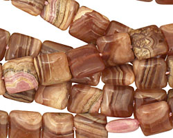 Brown Rhodochrosite (A) Puff Square 10mm
