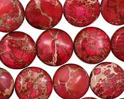 Ruby Impression Jasper Puff Coin 14mm