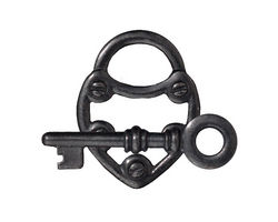 TierraCast Gunmetal Lock & Key Toggle Clasp 19x24mm, 30mm