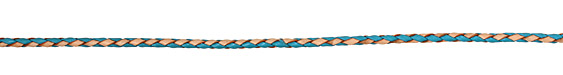 Turquoise/Natural Braided Leather Bolo Cord 3mm