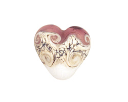 Grace Lampwork Amethyst/White Heart 19-20mm