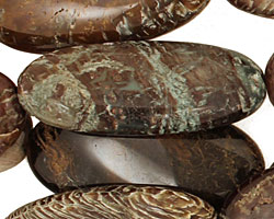 Green Snakeskin Flat Oval 40x20mm
