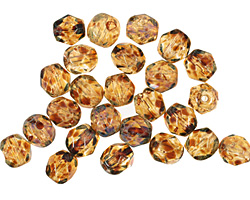Czech Fire Polished Glass Crystal Picasso Round 6mm