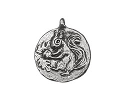 Green Girl Pewter Squirrel Pendant 21x24mm