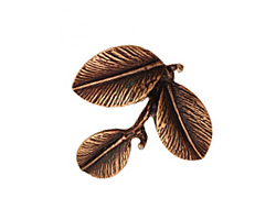 Ezel Findings Antique Copper Camellia Leaves Pendant 27x24mm