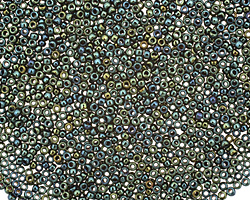 TOHO Metallic Iris Green/Brown Round 15/0 Seed Bead
