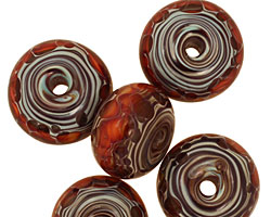 Sea Shore Glass Volcano Boro Lampwork Glass 11-13x16-18mm