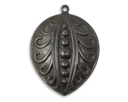 Vintaj Arte Metal Open Pea Pod Pendant 29x38mm