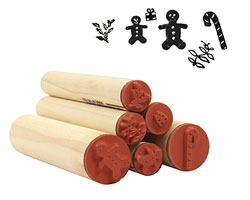 Gingerbread Wreath Rubber Stamp Set