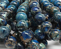 Midnight Blue Impression Jasper Round 12mm