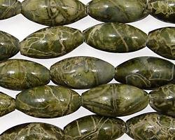 African Green Jasper Rice 16x8mm