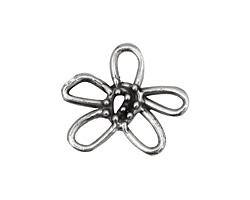 Rustic Charms Sterling Silver Dotted Flower Link 20x23mm