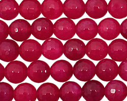 Ruby Red Agate Faceted Round 8mm