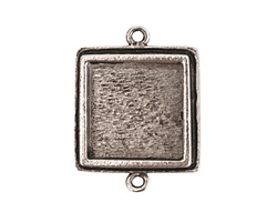 Nunn Design Antique Silver (plated) Traditional Square Bezel Pendant Link 28x21mm