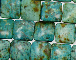 African Turquoise Puff Square 12mm
