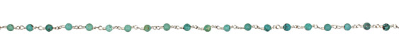 Turquoise Round Silver (plated) Bead Chain