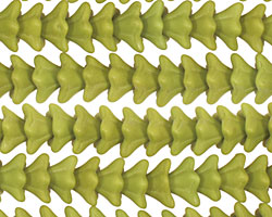 Czech Glass Wasabi Green (matte) 5 Point Bellflower 6x9mm