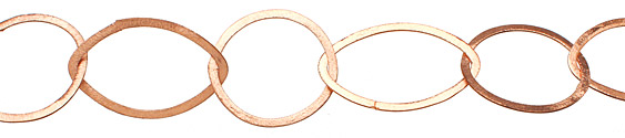 Handmade Copper Large Brushed Horse Eye & Ring Chain