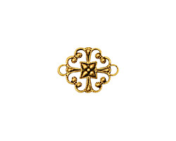 Stampt Antique Gold (plated) Clover Connector 16x12mm