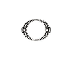Pewter Dotted Open Oval 19x15mm