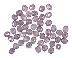 Czech Fire Polished Glass Luster Stone Amethyst Round 3mm