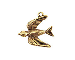 Nunn Design Antique Gold (plated) Bird Charm 20x22mm