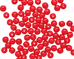Czech Glass Opaque Red Round 4mm