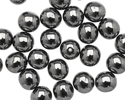 Czech Glass Hematite Round 8mm
